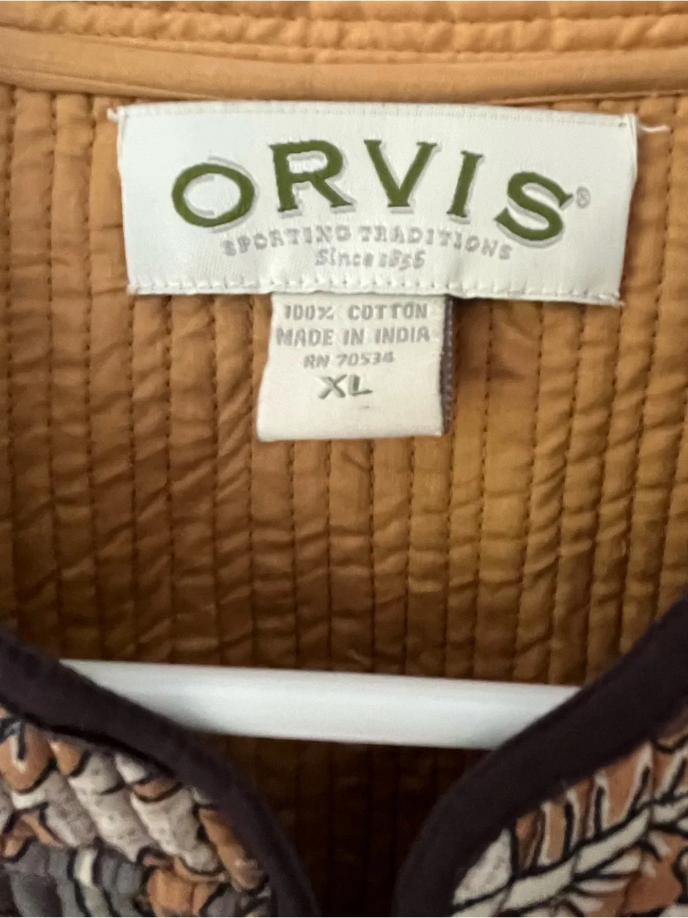 Orvis Vintage Women's Floral Quilted Jacket in Brown Multi size XL